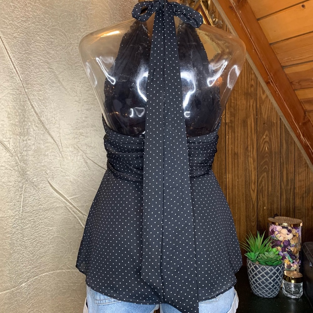 Classic Polka Dot Marilyn Halter top - Picture 3 of 10